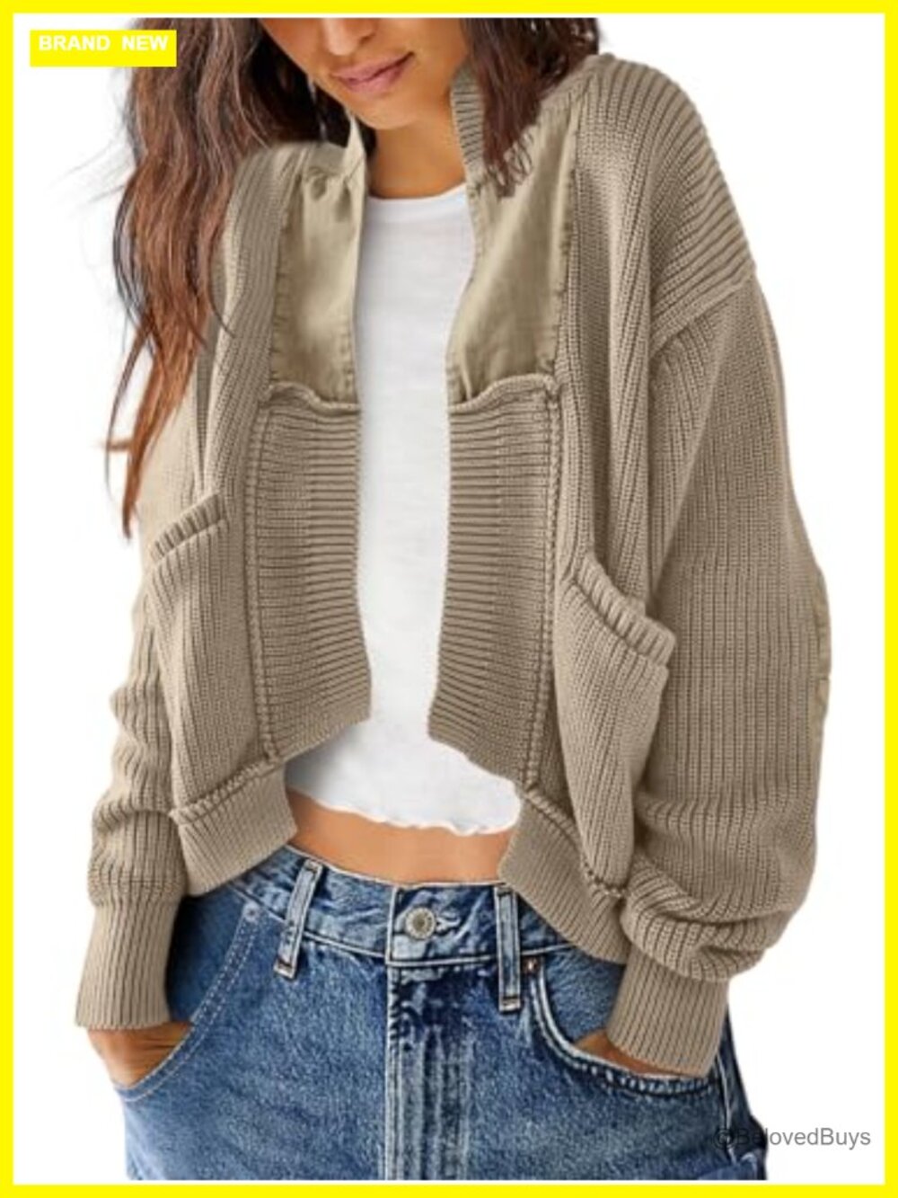 Cable Knit Open Front Cardigan Chunky Long Sleeve Sweater
